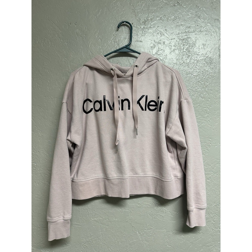 Calvin Klein Women's Lavender Cropped Hoodie Size Medium‎